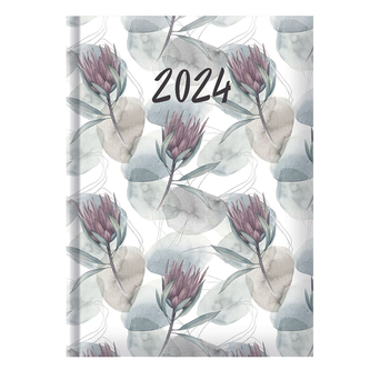 PAPIRO Agenda Diária Flowers, 147 x 210 mm, Azul
