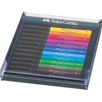 FABER-CASTELL Marcador Artist Pen Pit, 12 Cores Basic