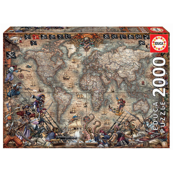 EDUCA Puzzle Mapa Piratas, 2000 Peças, +14 anos