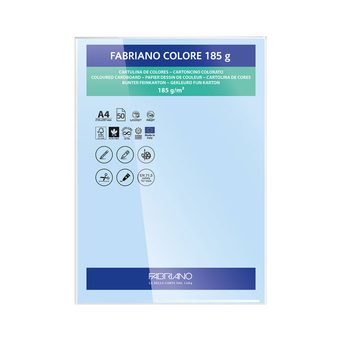FABRIANO Cartolina, A4, 185 g/m², Azul Céu, 50 Folhas