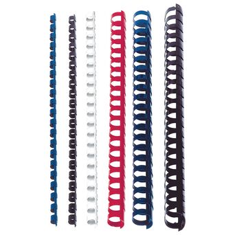Staples Argolas de Encadernação, Plástico, 6 mm, Azul, Caixa 25 Unidades