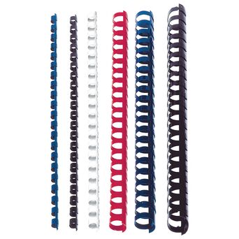 Staples Argolas de Encadernação, Plástico, 8 mm, Azul, Caixa 25 Unidades
