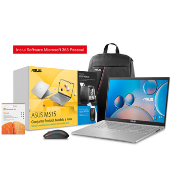 ASUS Conjunto Portátil M515 + Mochila + Rato + Software Microsoft 365 Pessoal