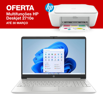 HP Portátil 15s-eq2084np, 15,6” - Com Oferta Multifunções HP Deskjet 2710e